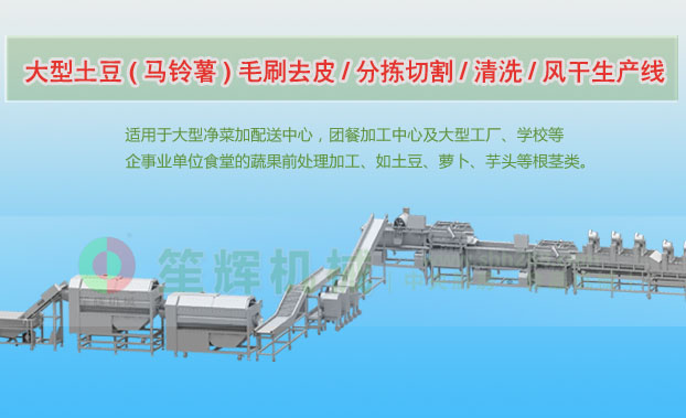 临潼连续式土豆去皮清洗切割风干生产线